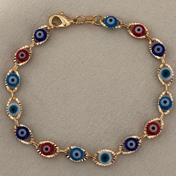 Jewelry - 18k Gold Filled Multicolor Eye Bracelet